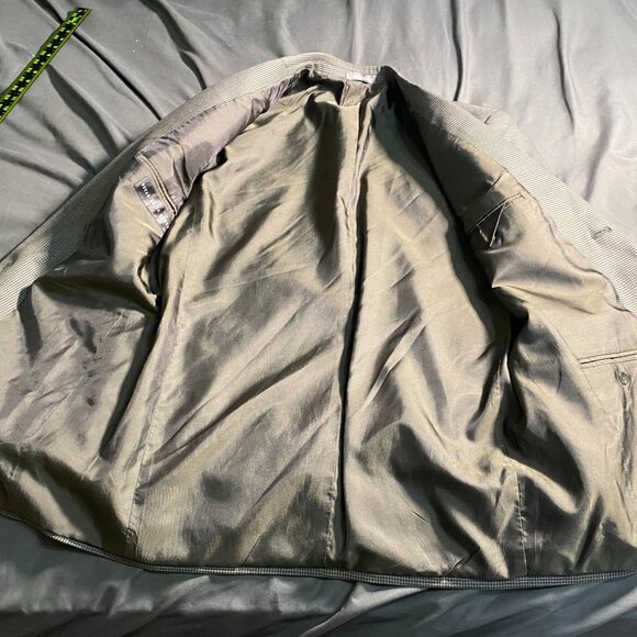 Oscar De La Renta Mens Blazer Jacket 38R Houndstooth Formal Gray Double Button - Picture 14 of 16